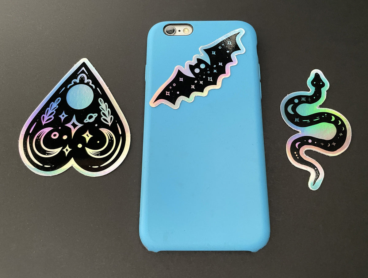 Holographic Snake Halloween Sticker, Spooky Season, Witchy Mystical Sticker Waterproof Decal