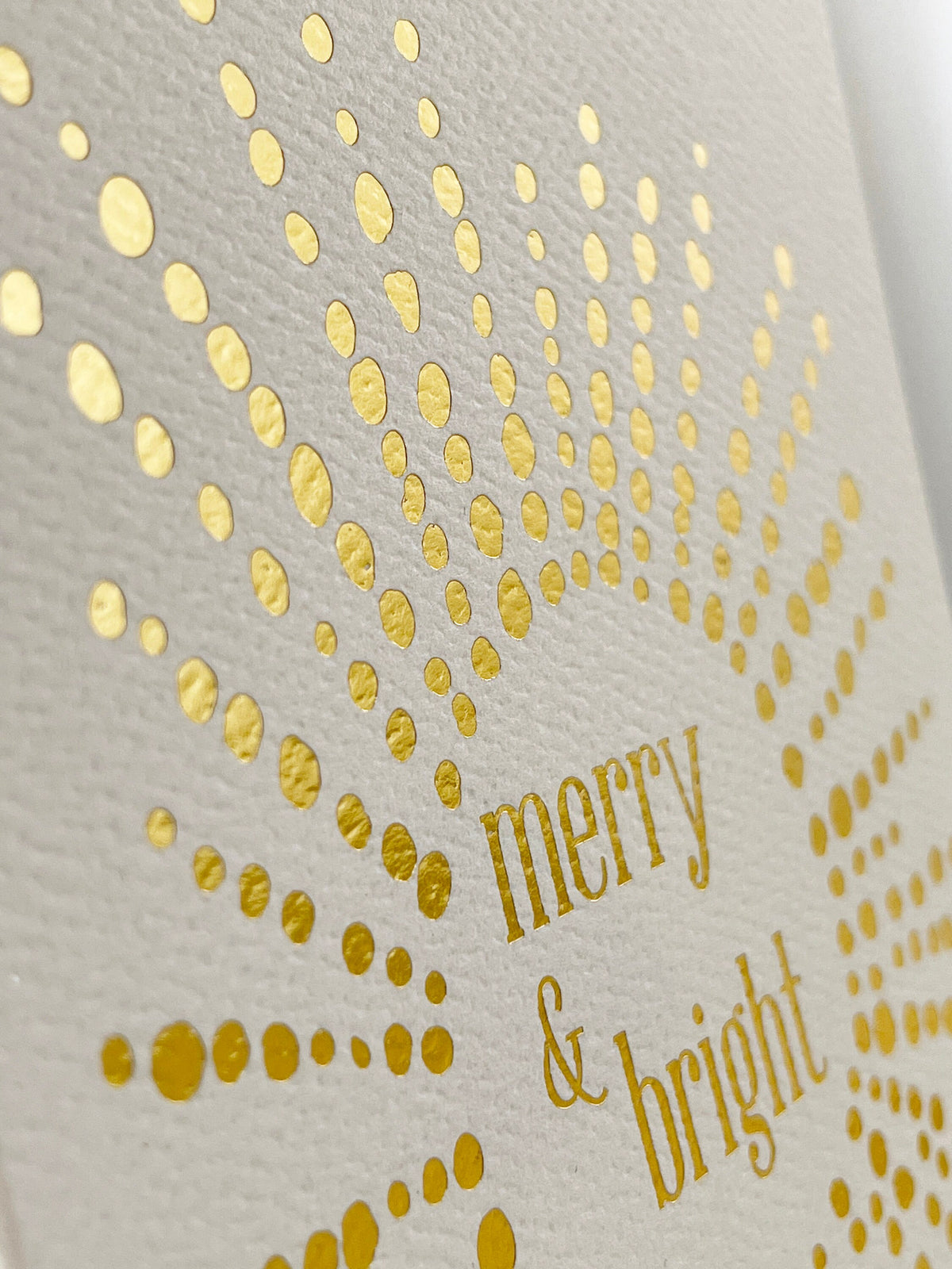 Merry & Bright Gold Foil Christmas Card, Gold Foil Holiday Card, Holiday Card Blank Inside, Gold Envelope Sticker, Single or Boxed Set