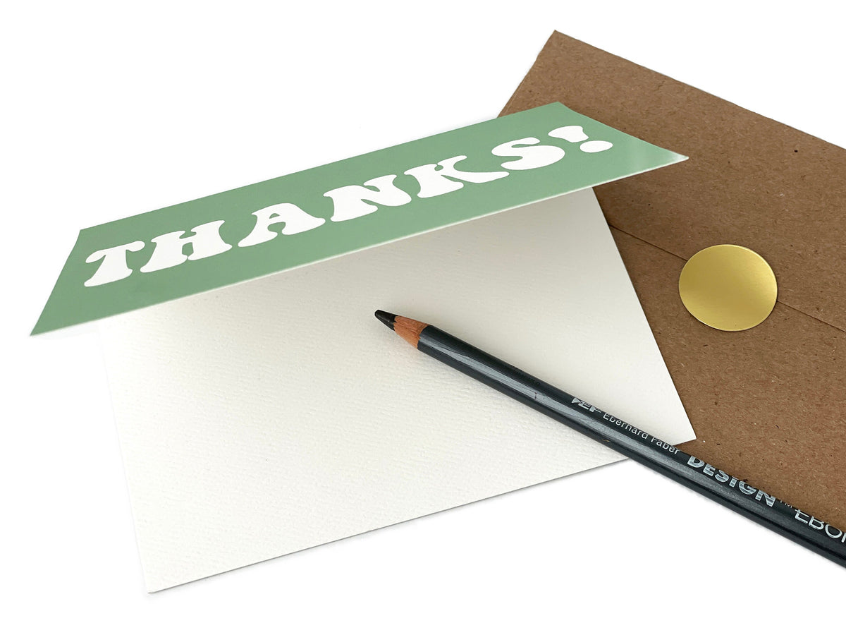 Retro Groovy Thank You Card: 70s Style (Kraft Envelope)