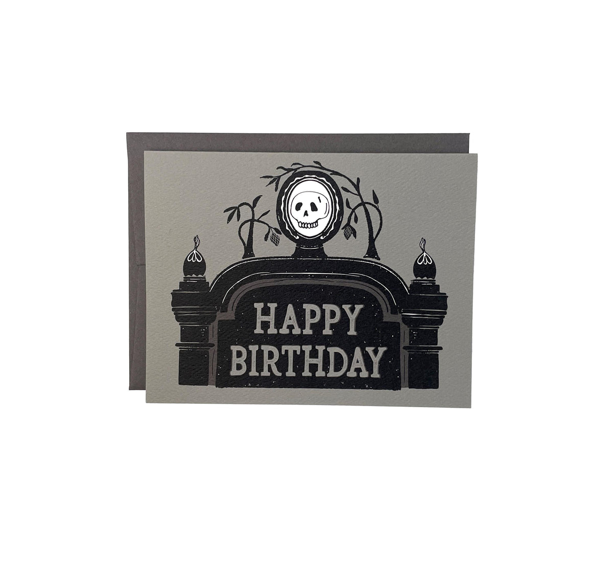Old Gravestone Happy Birthday Card Goth Stationery