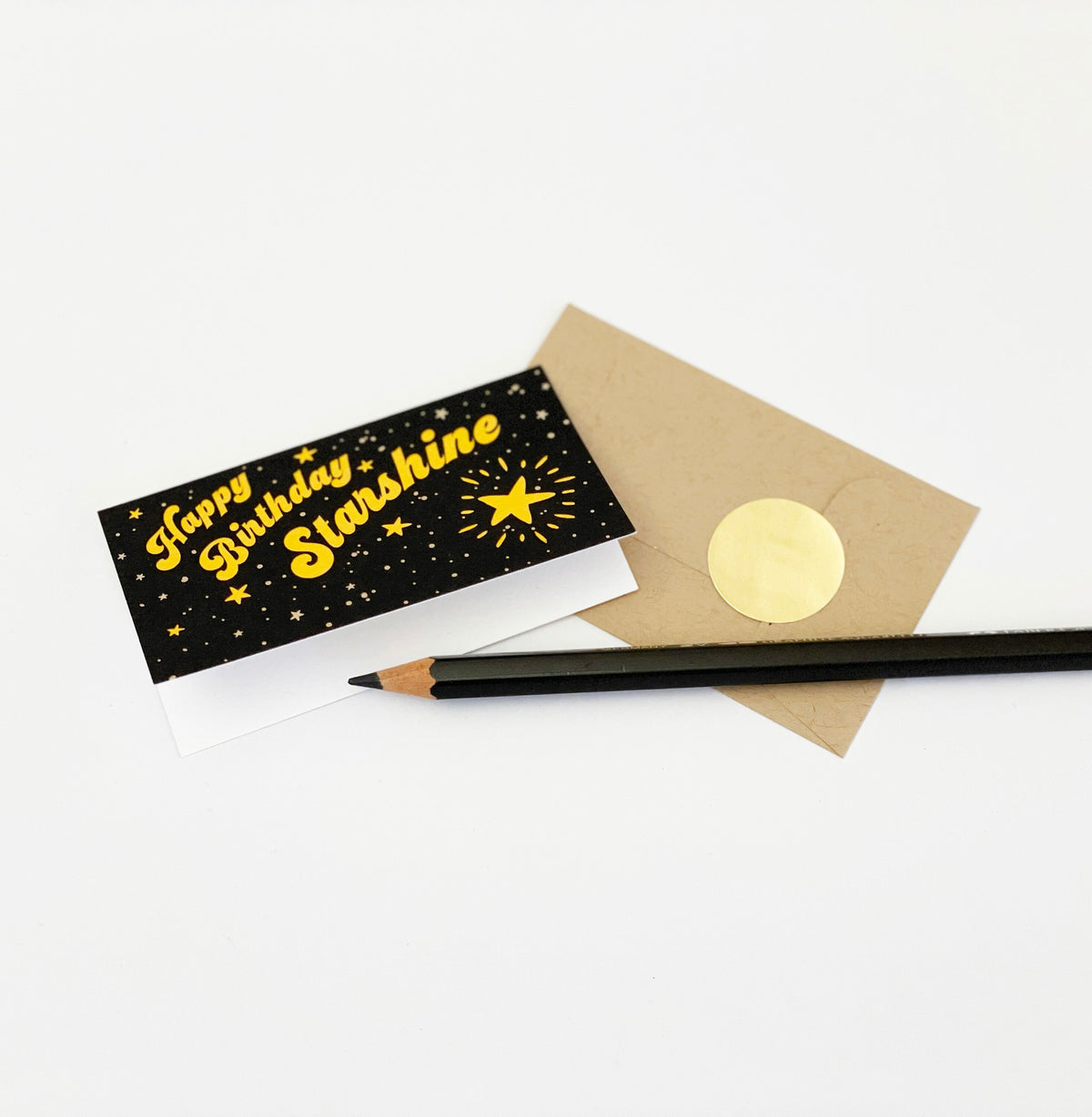 Mini Card: Starshine Birthday Celestial Greeting, Blank Inside