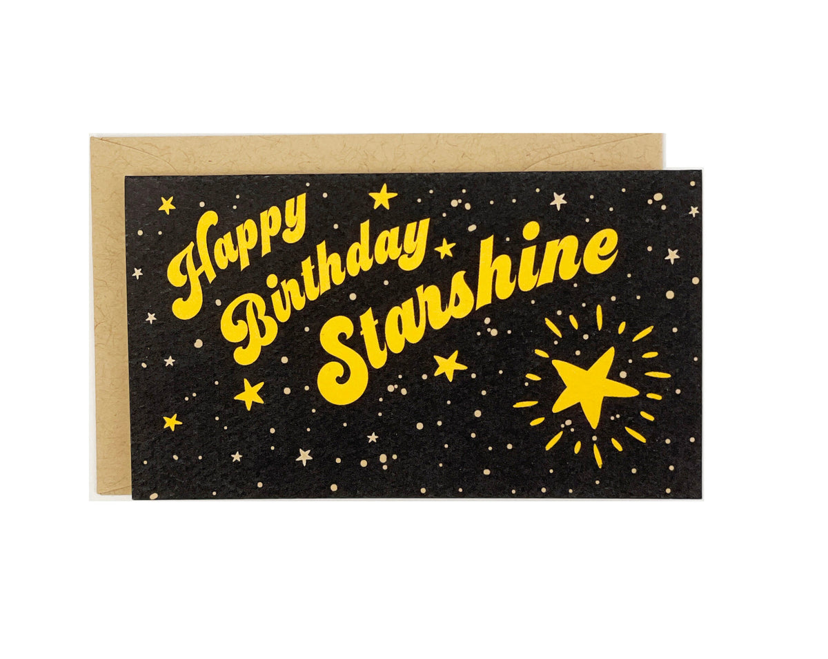 Mini Card: Starshine Birthday Celestial Greeting, Blank Inside