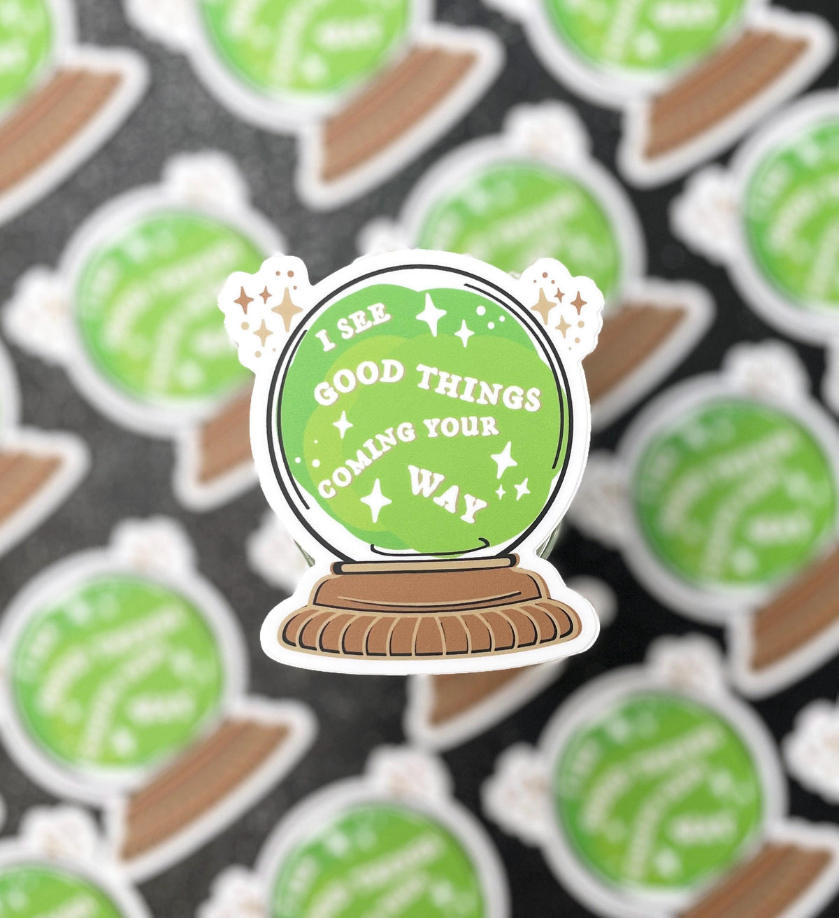 Crystal Ball, Fortune Teller Vinyl Sticker 2.75 x 3 inch, Witchy Sticker Waterproof Decal