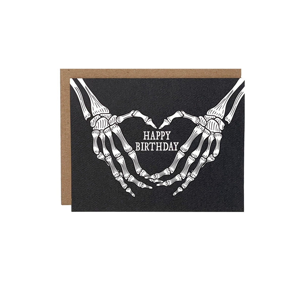 Goth Skeleton Heart Hands Birthday Card