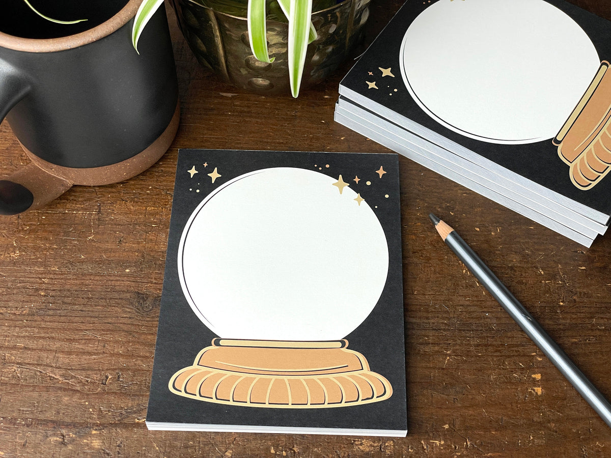 Crystal Ball Notepad: Spooky To-Do List, Witchy Gift