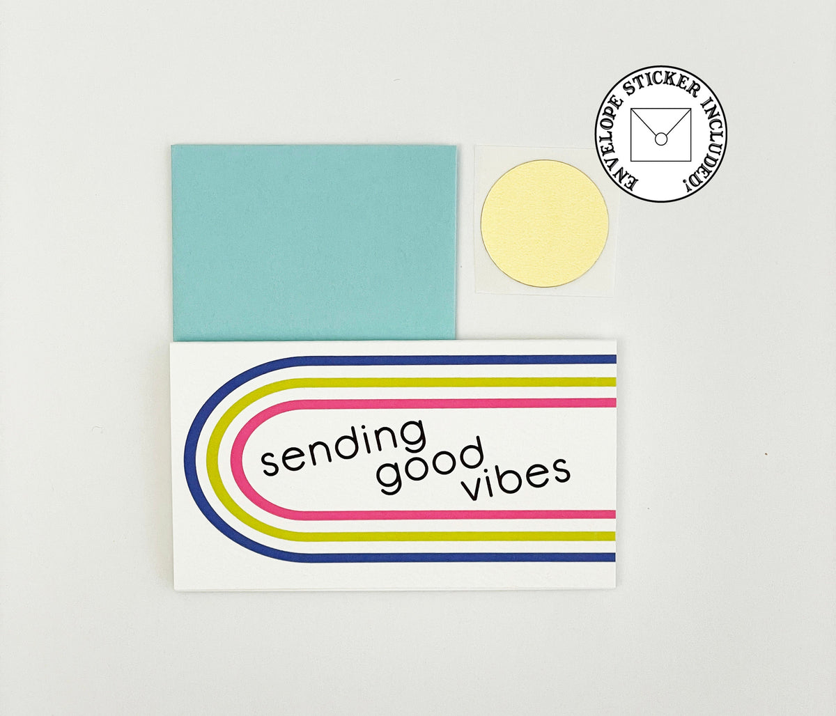 Sending Good Vibes Mini Card: 80's Style Blank Note