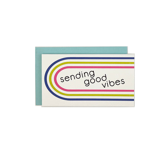 Sending Good Vibes Mini Card: 80's Style Blank Note