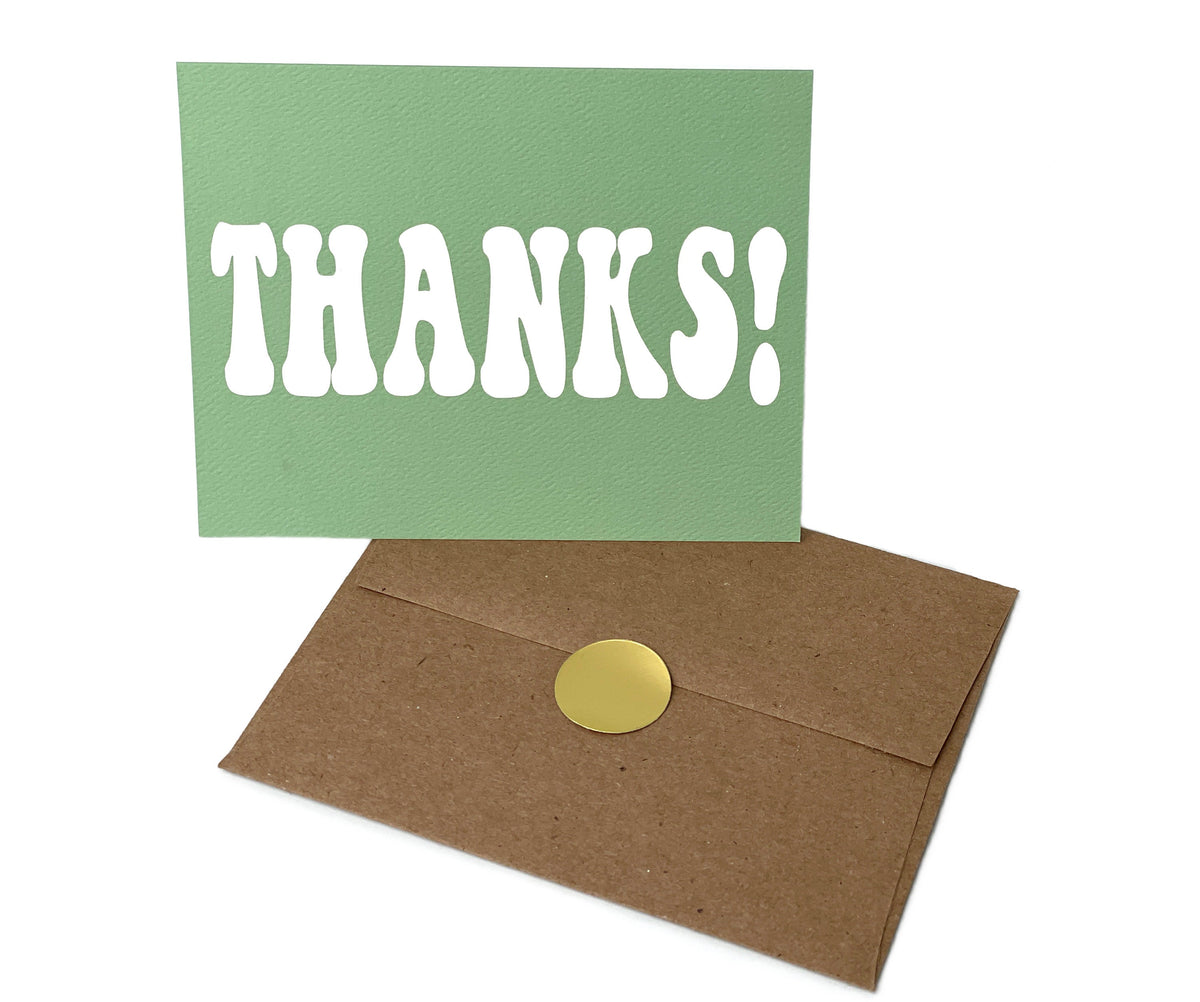 Retro Groovy Thank You Card: 70s Style (Kraft Envelope)
