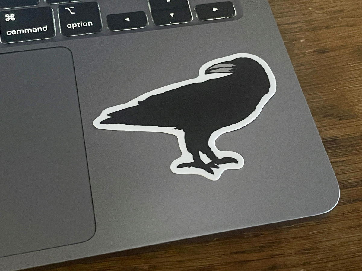 Gothic Raven Sticker: Waterproof Matte Vinyl, Halloween Decor