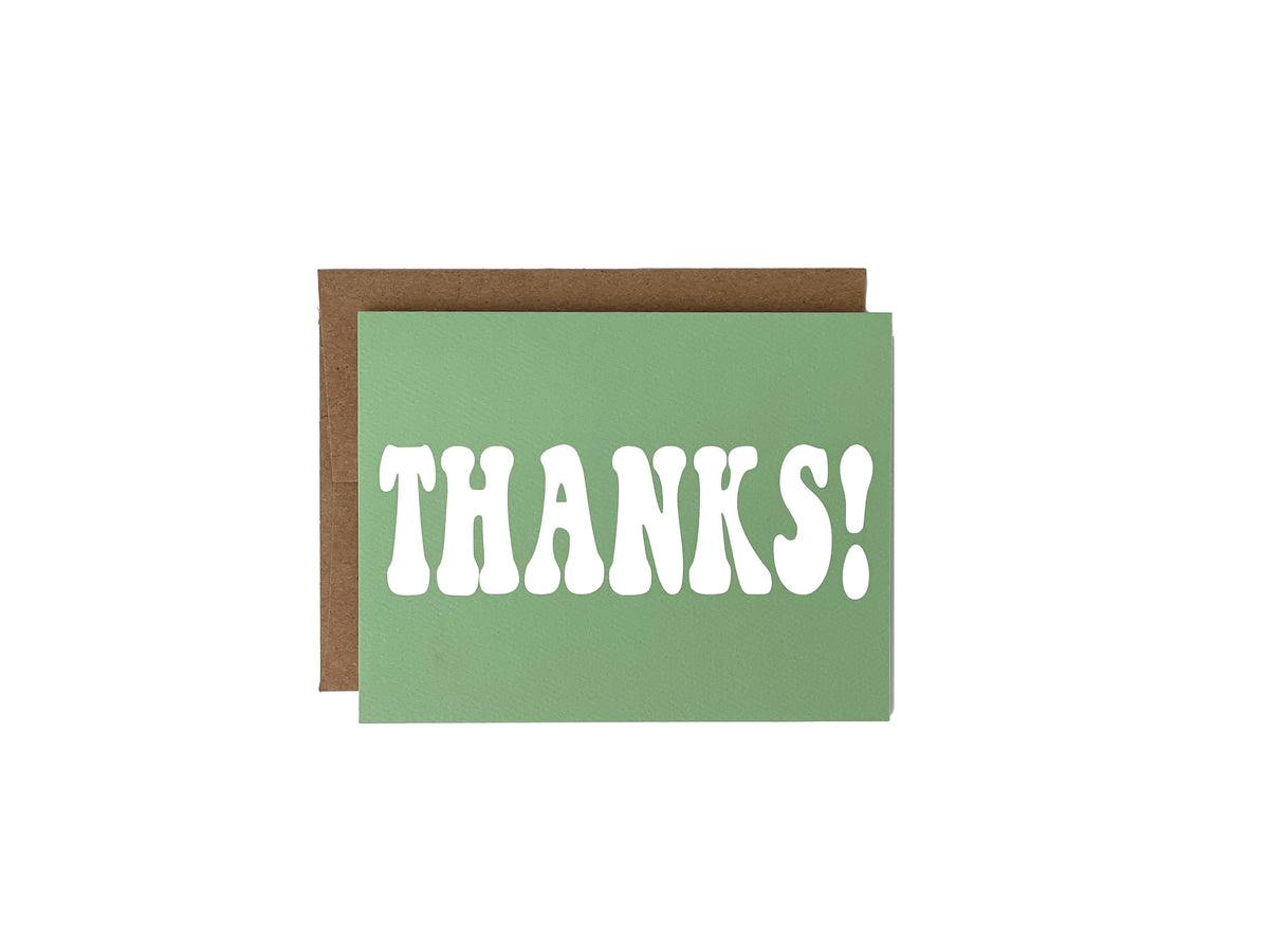 Retro Groovy Thank You Card: 70s Style (Kraft Envelope)