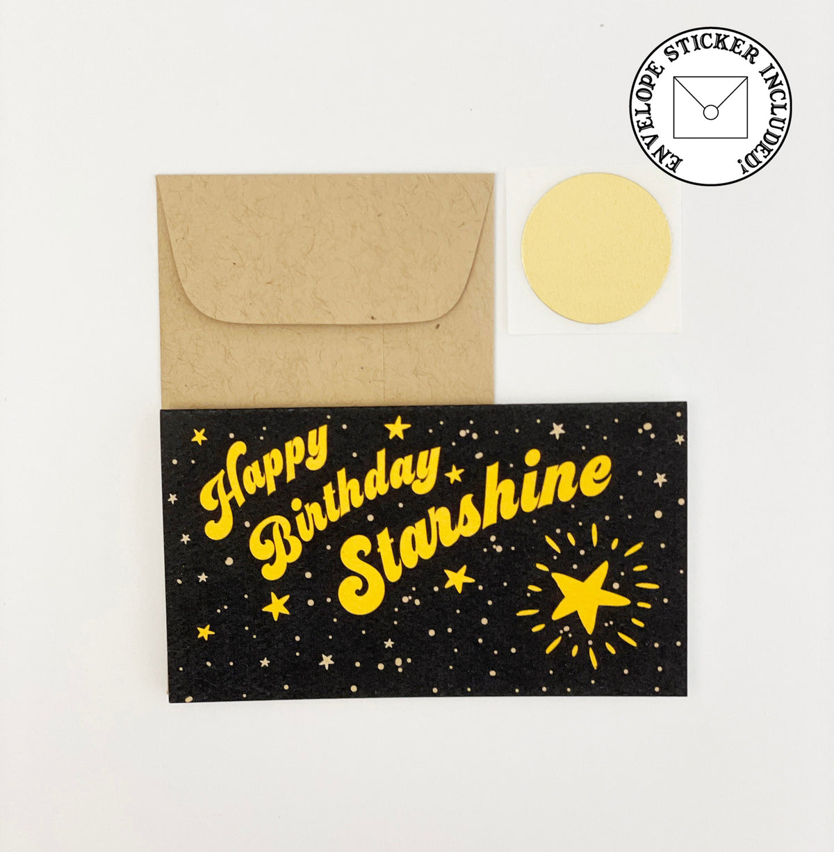Mini Card: Starshine Birthday Celestial Greeting, Blank Inside