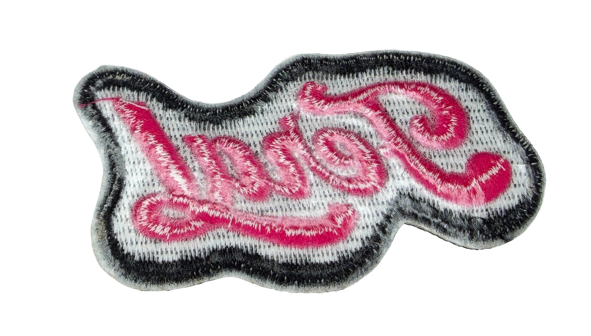 Feral Pink and Black Embroidered Iron-on Patch