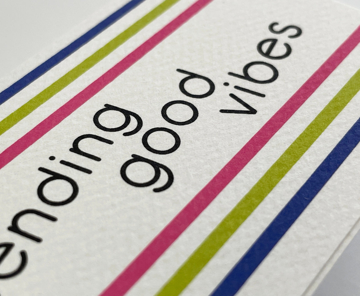 Sending Good Vibes Mini Card: 80's Style Blank Note