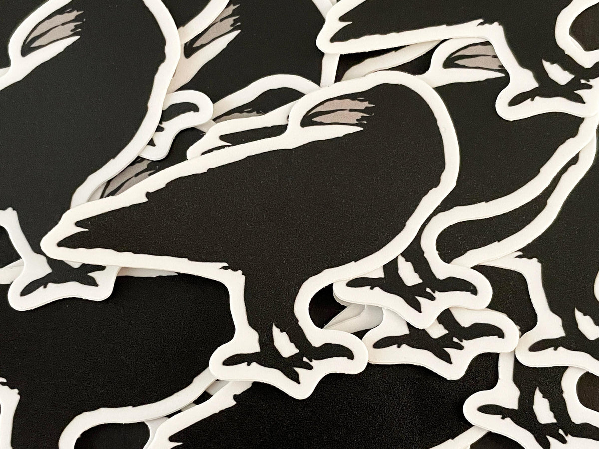Gothic Raven Sticker: Waterproof Matte Vinyl, Halloween Decor