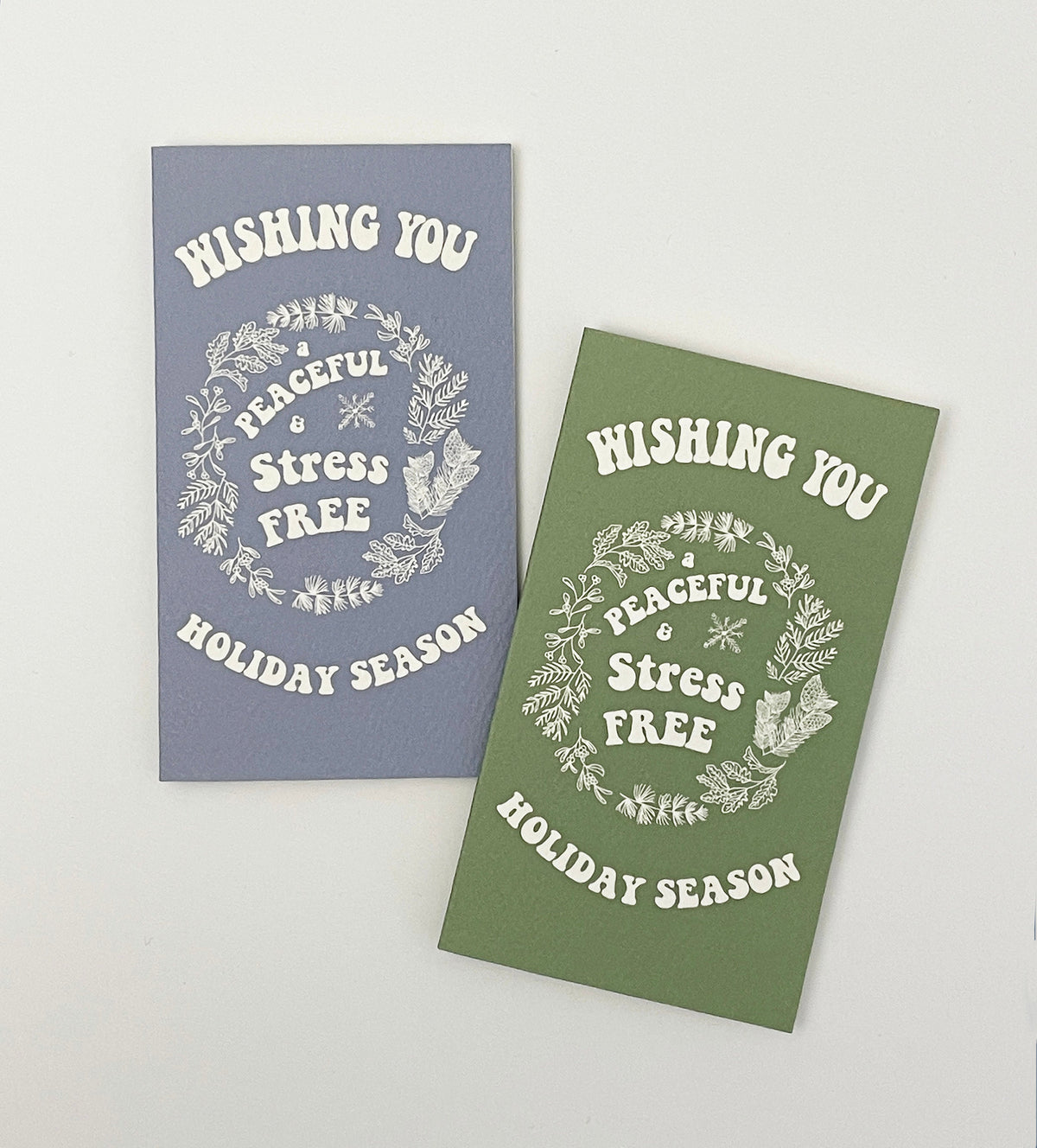 Peaceful Holiday Mini Card | Green, Kraft Envelope & Gold Sticker